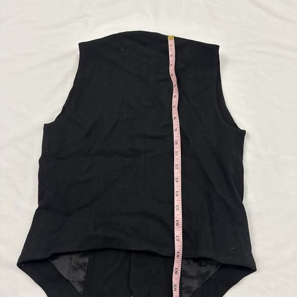 Vtg Alberto Makali Black Gold Vest Waistcoat Academia Steampunk Size 4 - Picture 7 of 7